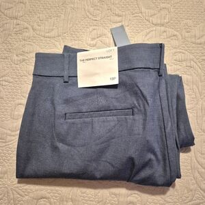 Loft women's size 18P The Perfect Straight cropped blue pants NEW